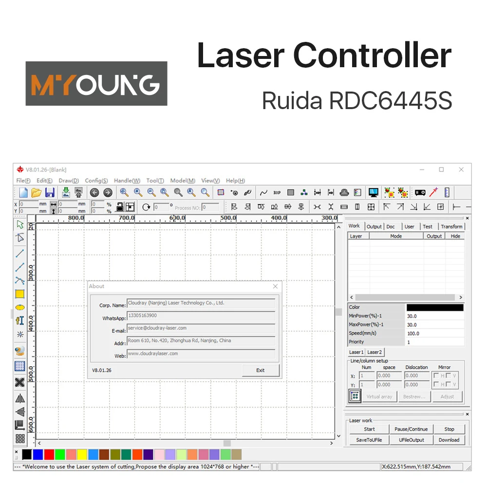 CO2 Laser Điều Khiển RDC6332G/M Thống Điều Khiển Từ Xa Không Dây Ruida DSP Bo Mạch Chủ Kim Loại Lai Cắt Laser