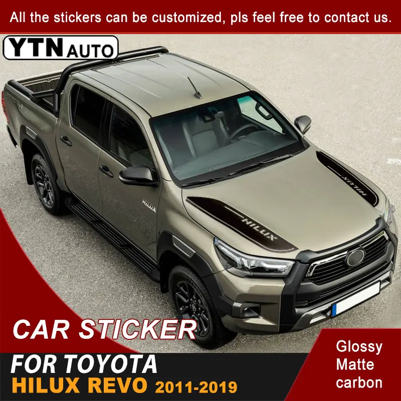 

For Toyota Hilux Revo 2011-2016 2017 2018 2019 Bonnet Hood Scoop Car Stickers Stripe Graphic Vinyl Car Decals Car Accessories