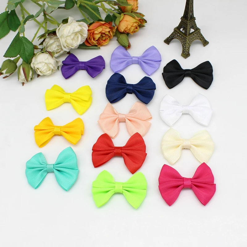 10/20Pcs 5cm Satin Ribbon Bow Tie Ribbon Flower Patches for DIY Headwear Bowknot Hair Clips Wedding Decoration Tie