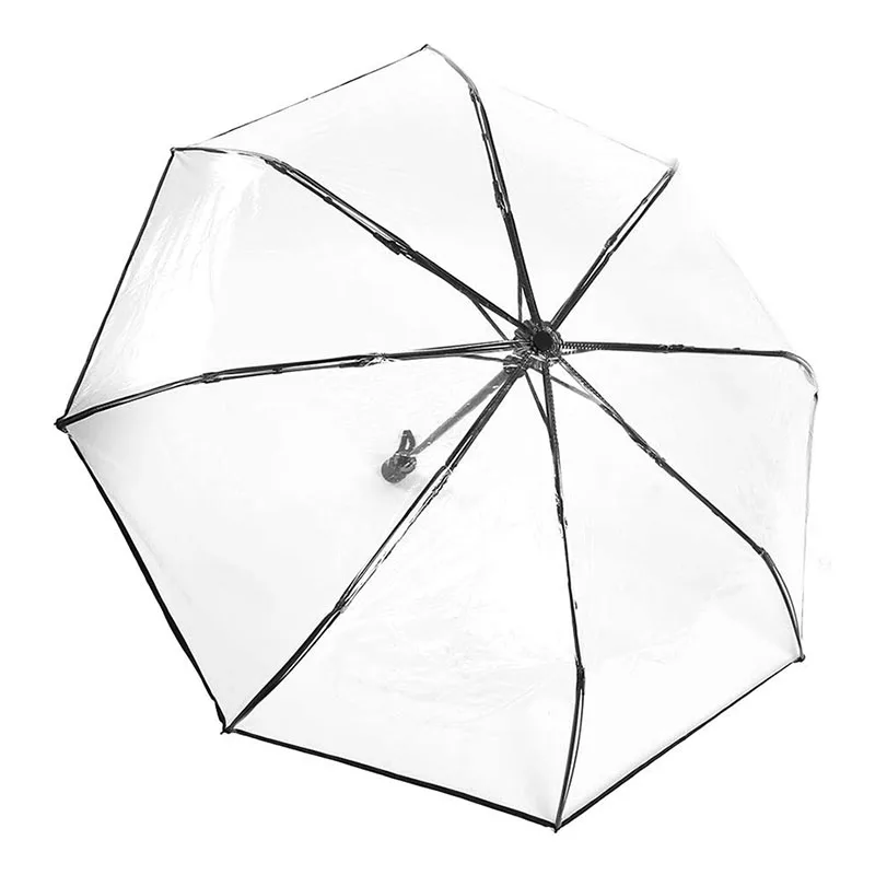 Fully Automatic Umbrella Folding Transparent Auto Folding Umbrella Men Women Outdoor Travel Business Foldable Car Parasol