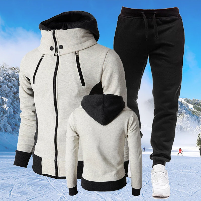 

Men's Zipper Jogging Suits, Hoodie and Pants Tracksuits, Running Clothes Set, New Fashion