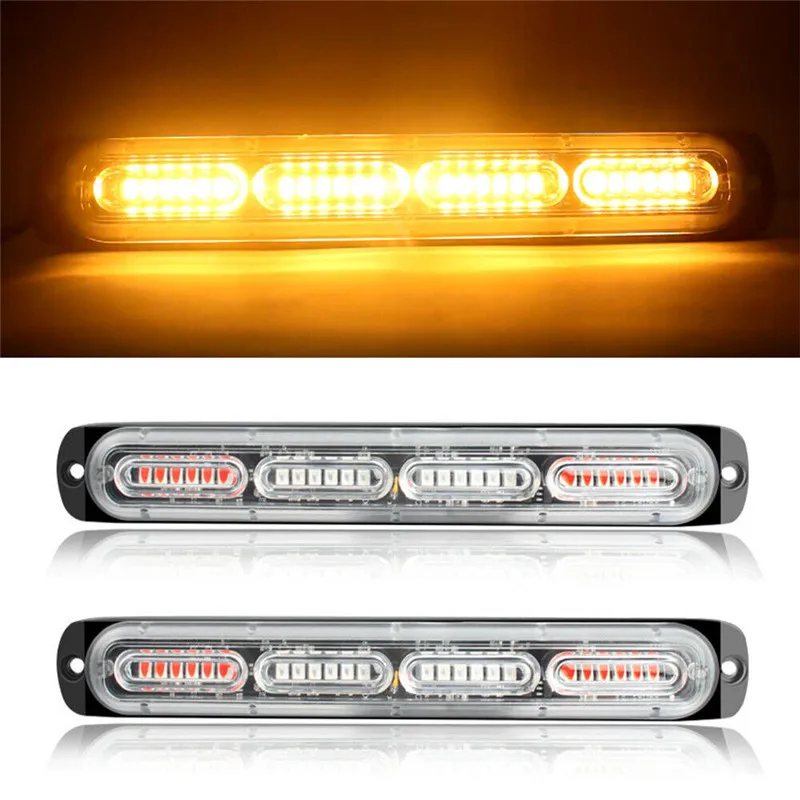 2pcs Stroboscopi Strobo 24 HA CONDOTTO LA Luce del Flash Auto 12-24V Di Emergenza Lampeggiante Luce di Indicatore Laterale Bar Strobe luce