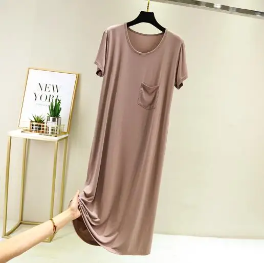 New spring summer night dress women short sleeve nightshirt modal cotton sleepwear nightgowns loose night gown female nightdress