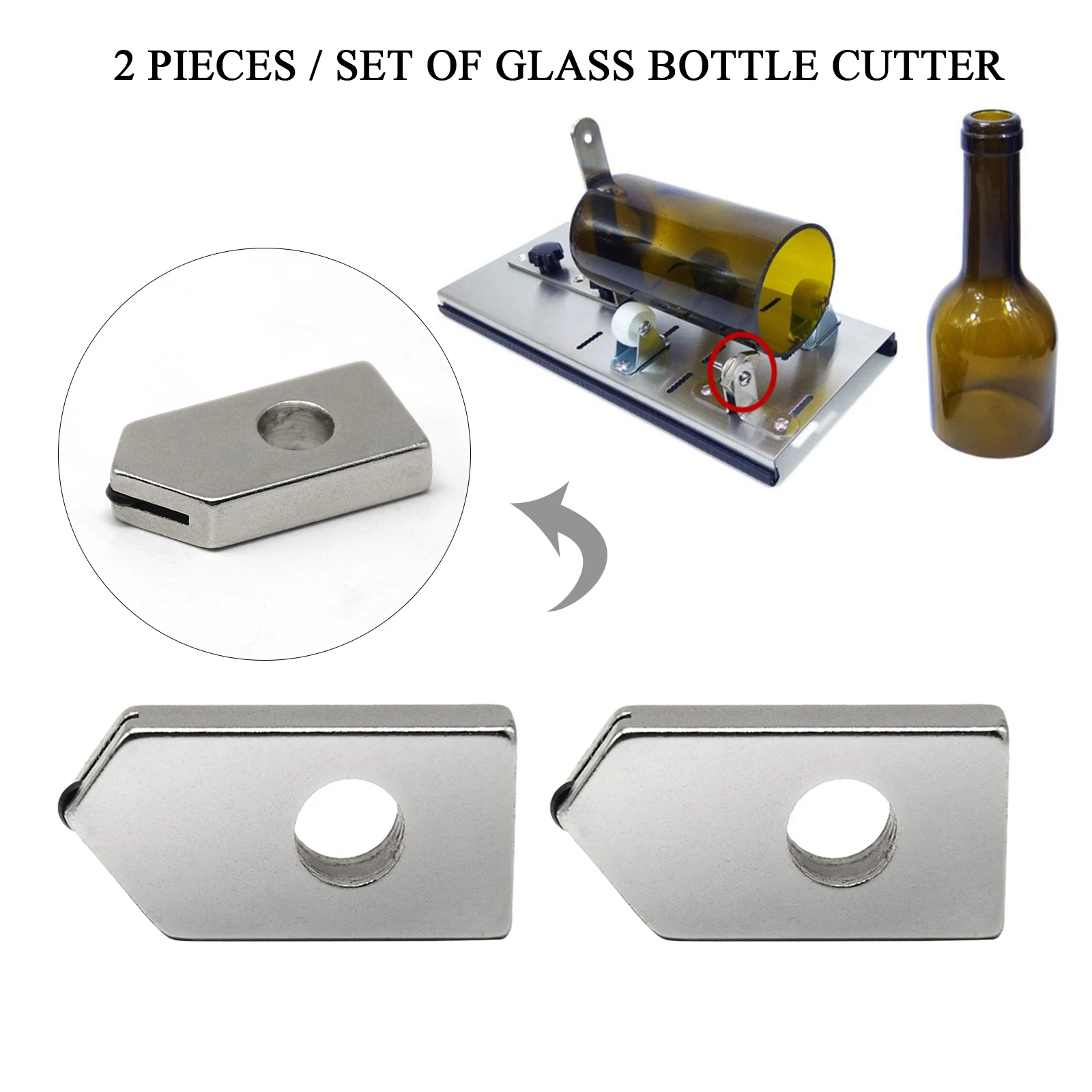 2 Pcs Wine Bottle Cutting Tools Replacement Cutting Head Diamond Cutter Head For Glass Tile Cutter Hand Tool Construction Tools