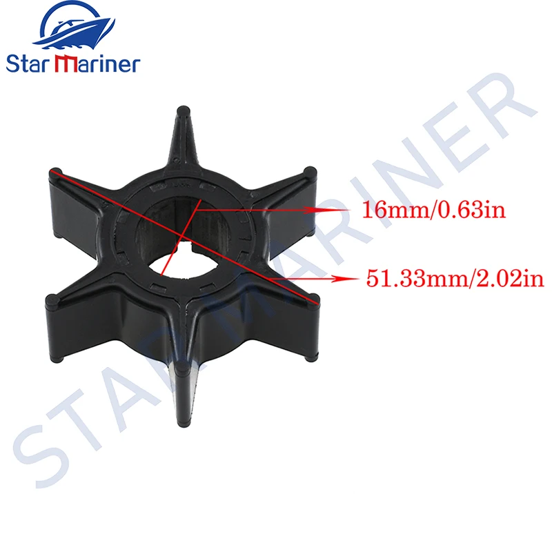 Water Pump Impeller 6H4-44352 6H4-44352-01 6H4-44352-02-00 For Yamaha 2 Stroke 20HP 25HP 30HP 40HP 50HP 25N 25Q Boat Engine