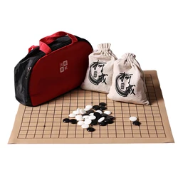 Hot Portable Cloth Bag 19 Line Standard On International Go Game Chess Set Suede Leather Board Game Melamine Pieces Weiqi Gomoku