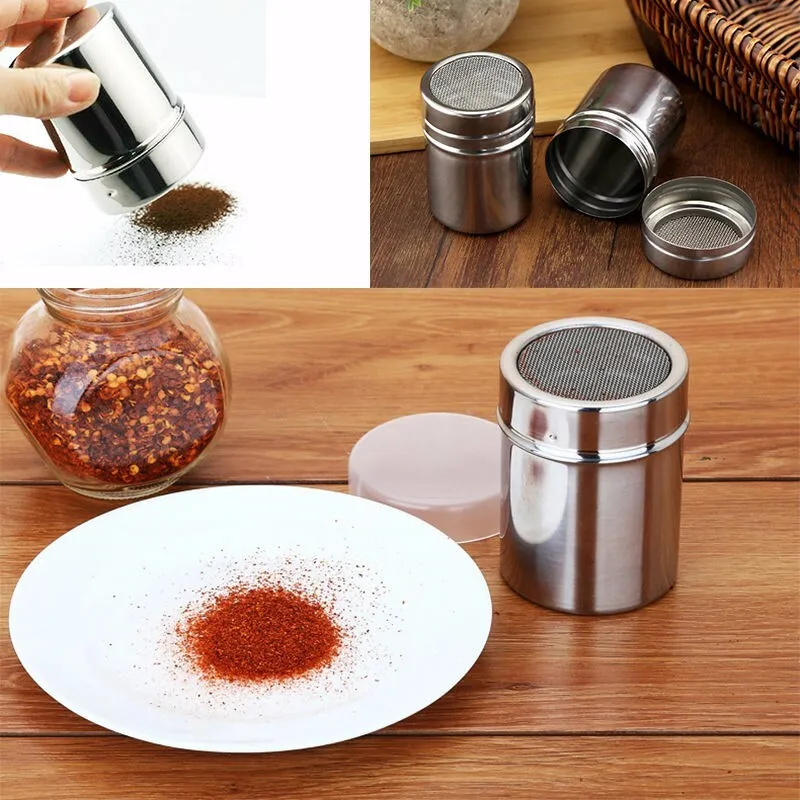 Stainless Steel Powder Shaker Sugar Chocolate Coco Shaker Flour Coffee Sifter Cooking Tools with Lid Household Accessories images - 6