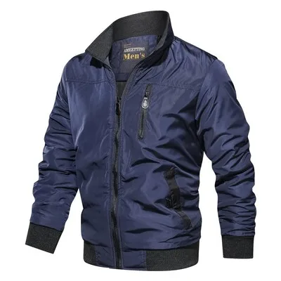 Mens Giacca Verde Militare Dell'esercito Mens Casual Bomber Giubbotti di Sesso Maschile Autunno Inverno Streetwear Cappotti Uomo Solido Della Chiusura Lampo Giacca A Vento