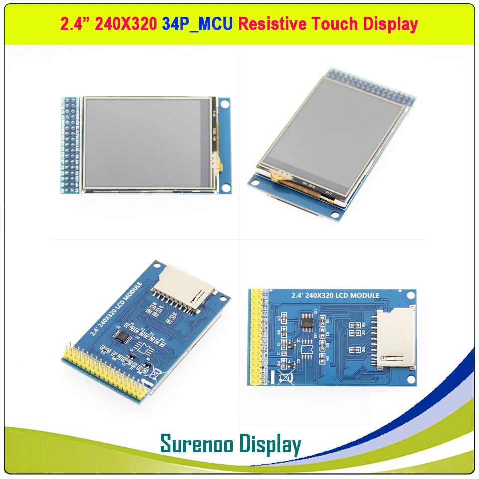 2,4 pulgadas 240*320 34P_8/16Bit MCU paralelo XPT2046 táctil resistivo ILI9341 TFT LCD módulo pantalla Panel Alientek STM32