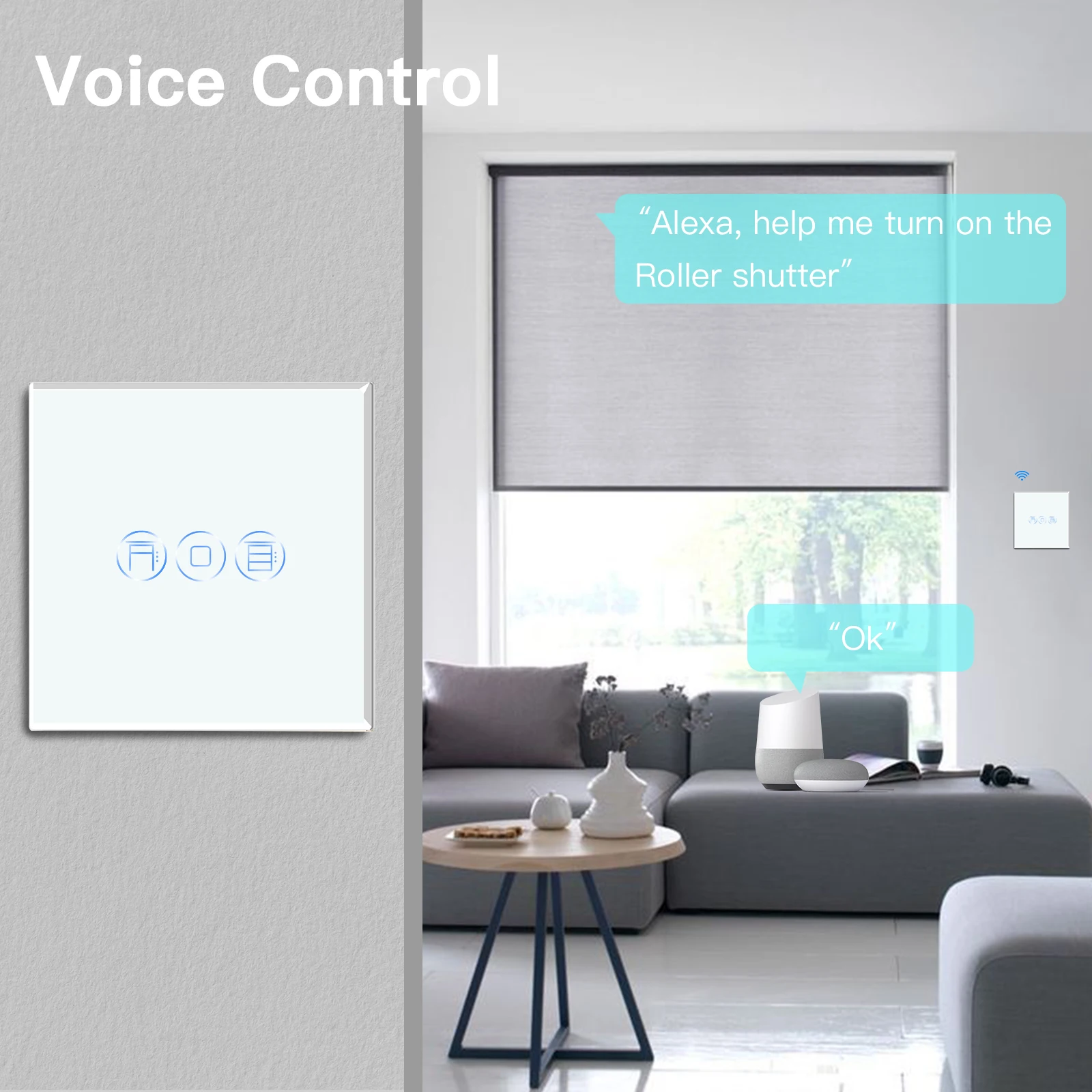 Bseed EU Wifi Smart Multi-gang Roller Shutter Switch Wireless Wifi Switches Control Tuya Smart Life Works with Alexa Google Home