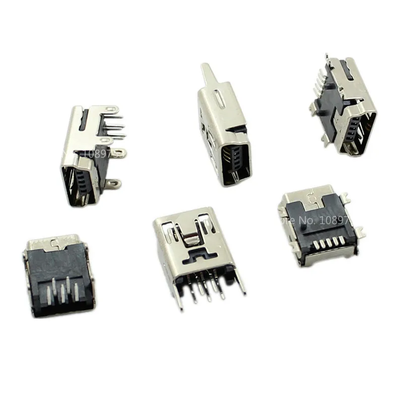 10 sztuk Mini rodzaj USB B 5-Pin kobieta gniazdo pionowe/poziome DIP łącze typu Jack do ładowania ogona