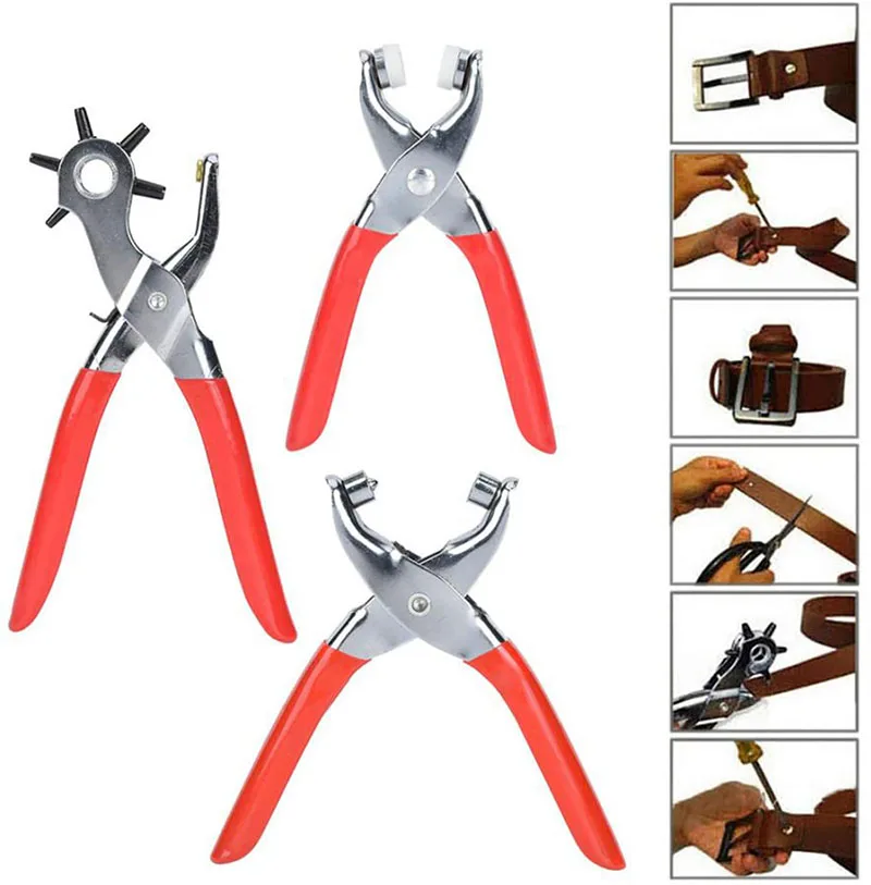 Leather Belt Hole Puncher Eyelet Hole Puncher Revolve Sewing Machine Bag Setter Tool Watchband Strap Household leathercraft