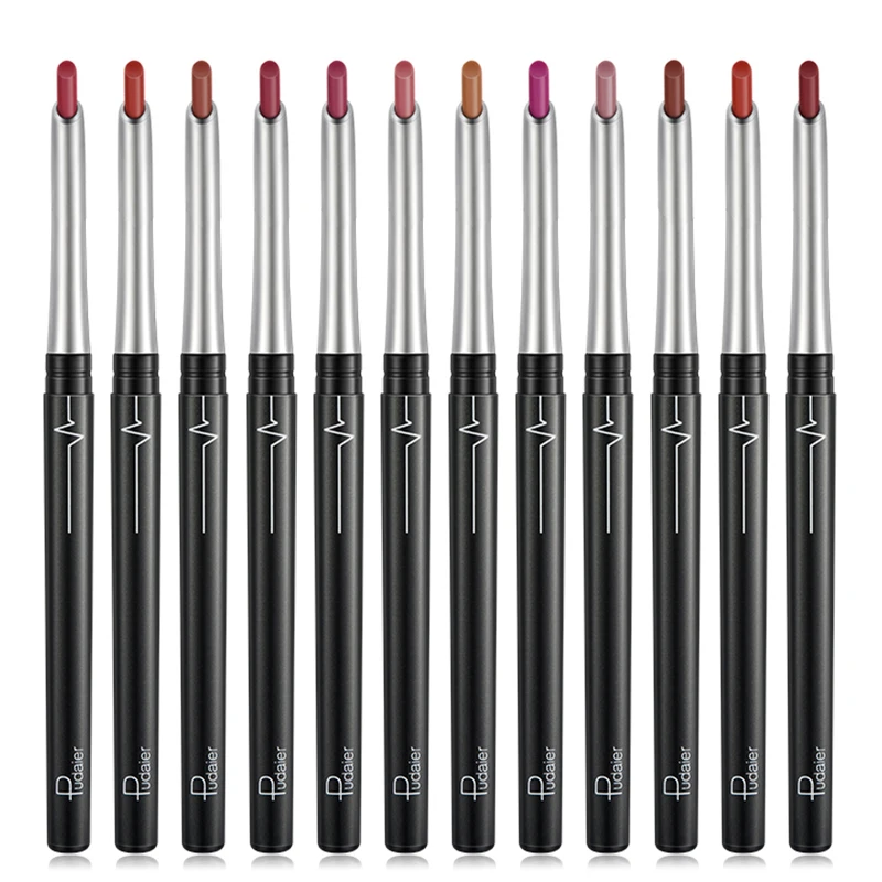 PudaierEasy Makeup Long Lasting Pigments Lips Liner Pen 17 colors Lipstick Waterproof New Lips Make Up Pencil TSLM2