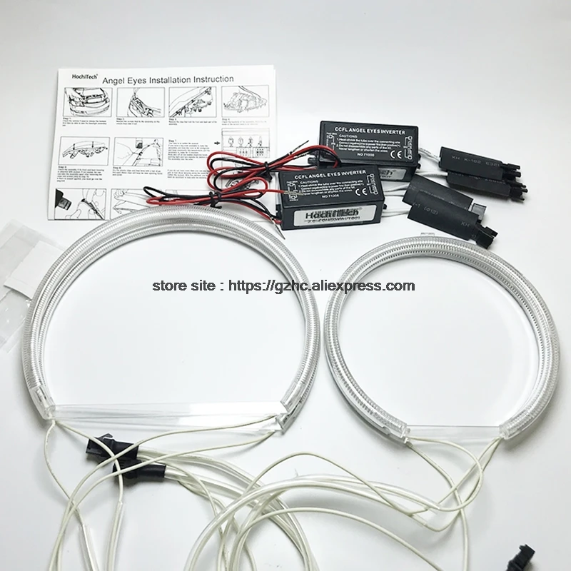 HochiTech For Bmw E53 X5 1999-2004 Ultra Bright Day Light DRL CCFL Angel Eyes Demon Eyes Kit Warm White  Ring 127.5mm&158mm