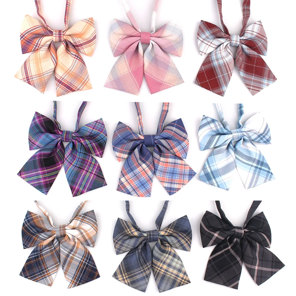 Panie Plaid Bowtie muszka na co dzień dla kobiet jednolite kołnierz Butterf Bowknot dorosłych sprawdź muszki Cravats bawełniane dziewczyny muszki