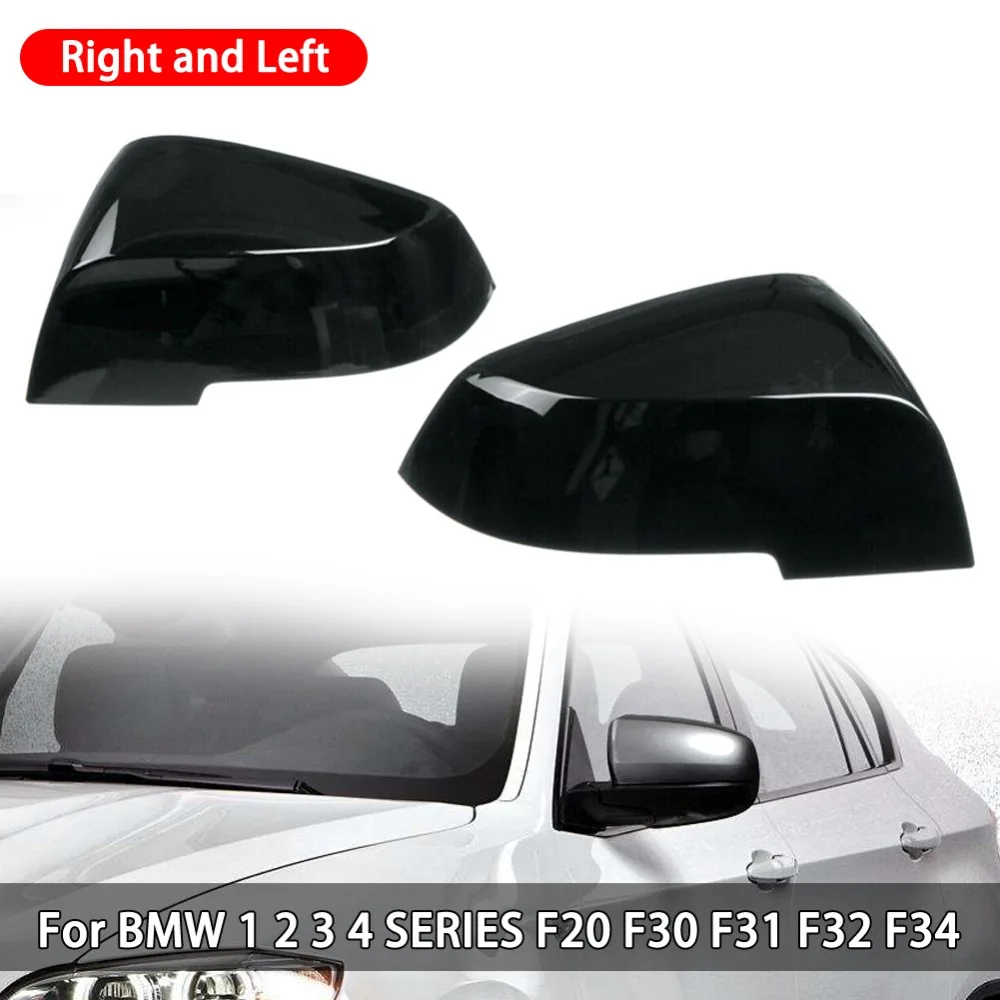 

2PCS Side Rearview Wing Mirror Cover Caps For 1 2 3 4 Series F20 F30 F31 F32 F34 F36 E84 2014 -2018 ABS Gloss Black Look