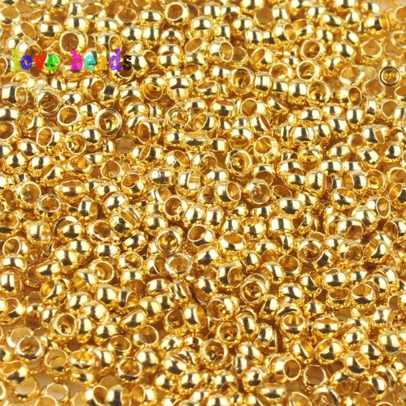 500 Stück/Los Kupfer-Metall-Kugel-Endperlen 2/2,5/3 mm Stopper-Abstandshalter-Perlen für DIY-Schmuckherstellung, Zubehör und Komponenten – Detail 4