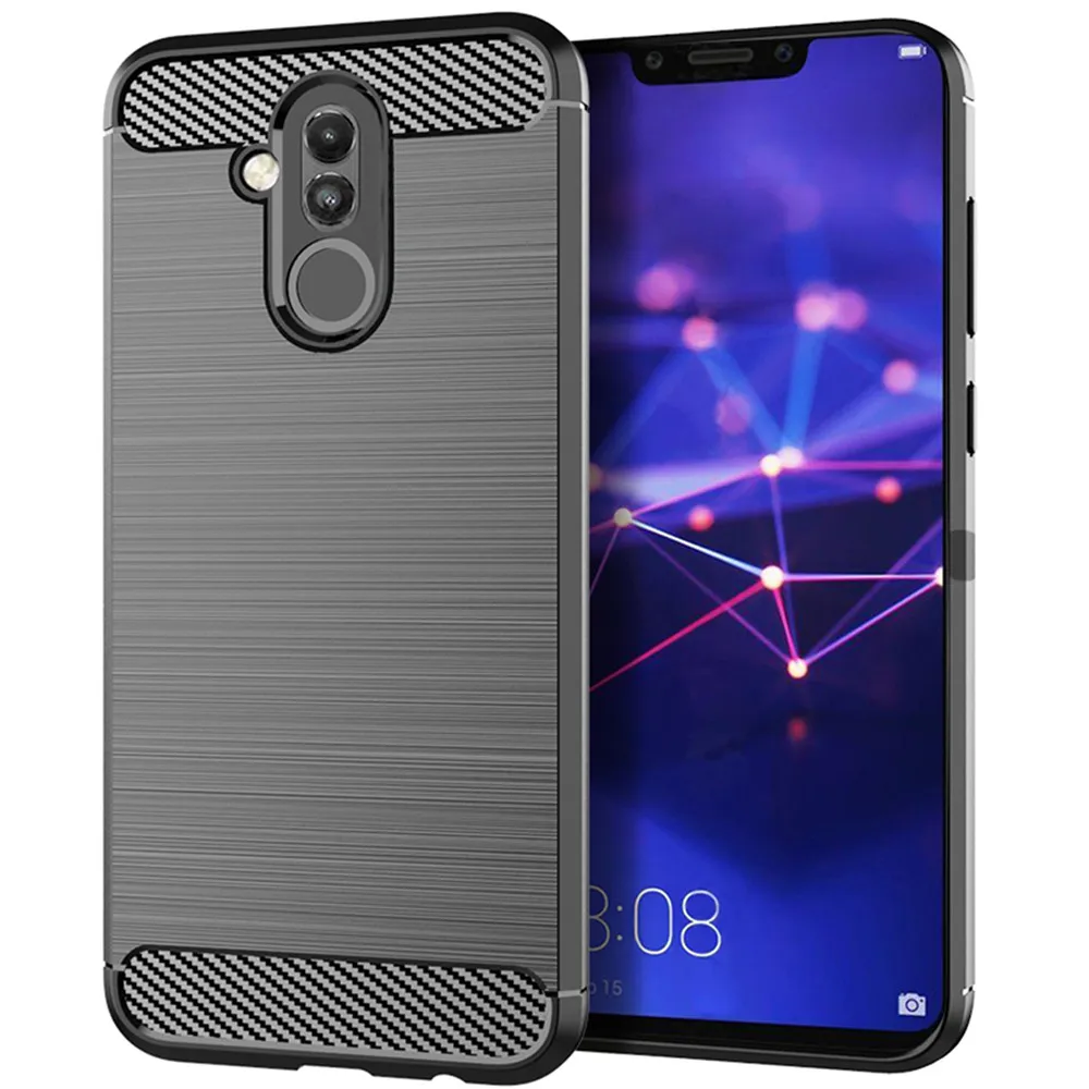 For Huawei Mate 20 Lite Luxury Carbon Fiber Skin Soft Silicone Cover ShockProof Case For Huawei Mate 20Lite Mate20 Phone Cases