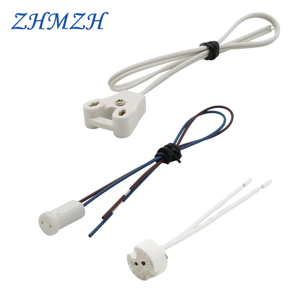 4pcs/lot GU5.3 GU10 Lamp Base MR16 Lamp Holder Wire Connector Adapter E27 E14 Electric Light Ceramic Socket Lampholder