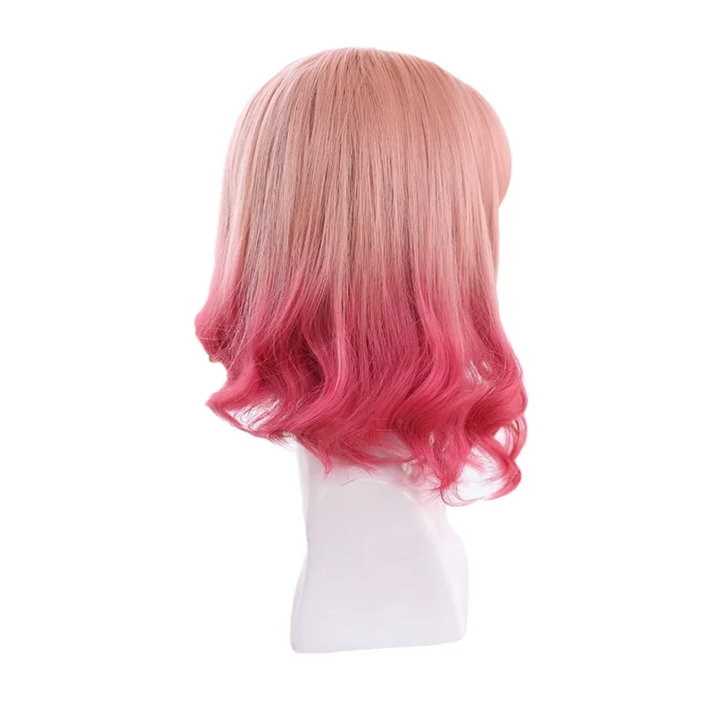 L-email gradiente rosa lolita perucas, onda média solta, cabelo sintético resistente ao calor, lolita cosplay, doce harajuku, japonês