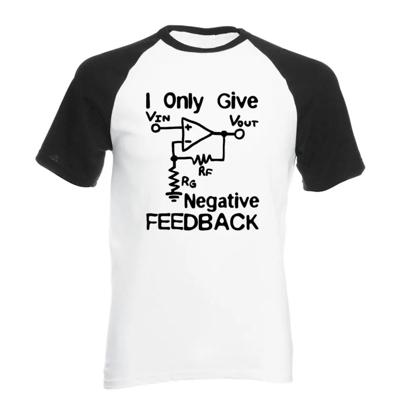 New Man Funny raglan Short Sleeve T Shirt Cotton Print Tee I Give Negative Feedback Computer Engineer T-Shirt