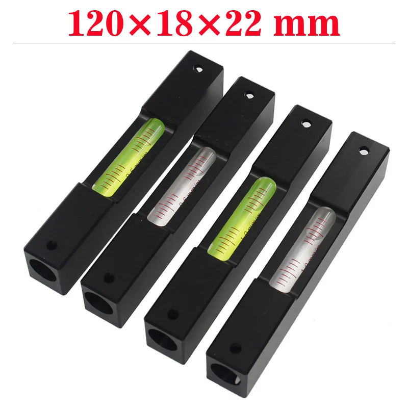 120mm Aluminum Alloy Portable Bar Spirit Level Bubble with Glass Vial Ampules Accuracy 0.6 0.3 1.0 Available