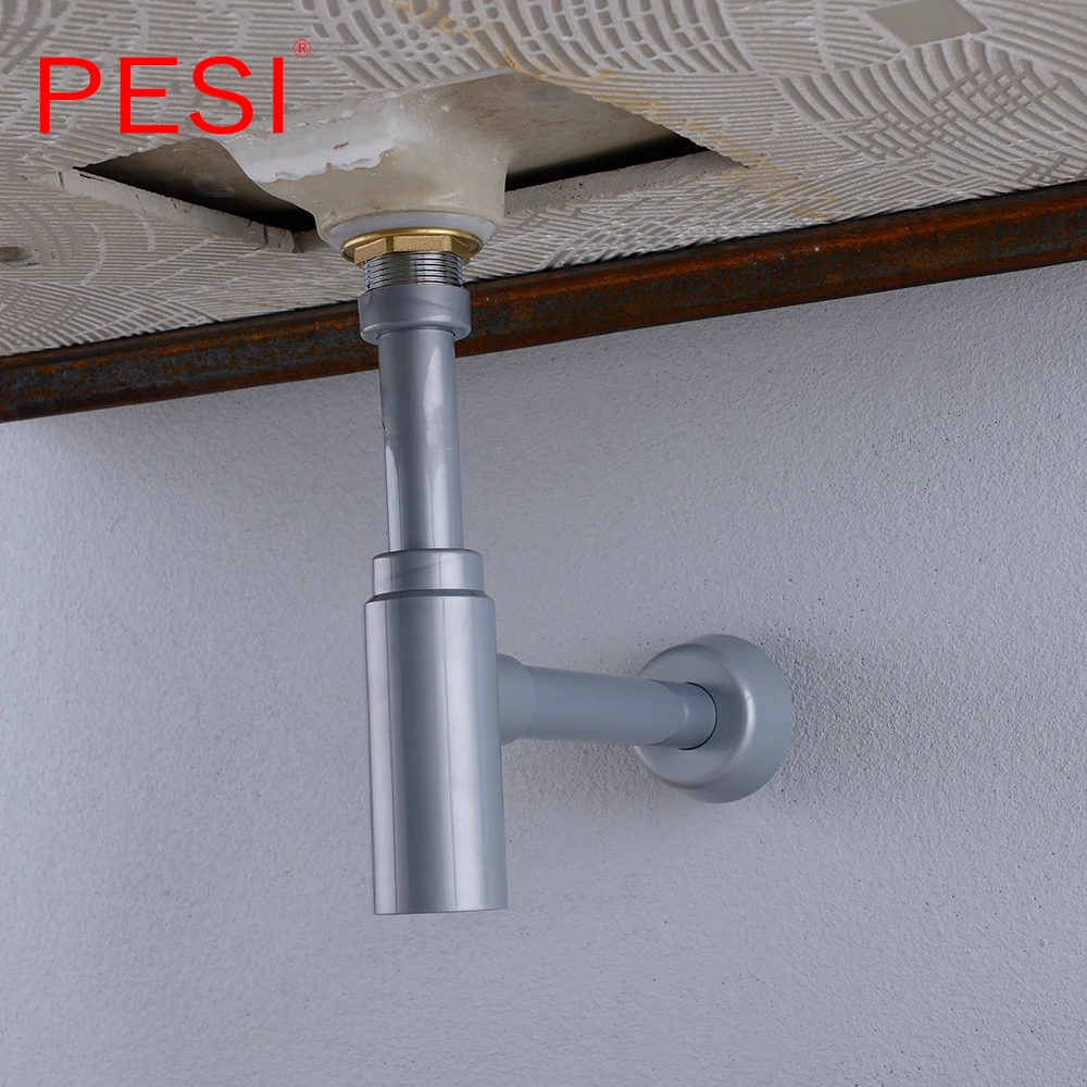 Siphon Basin Bottle Trap Plastic Round Bathroom Sink Siphon Drains with Pop Up Drain White P-TRAP Pipe Waste.