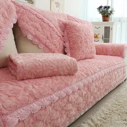 Non-slip Thick Cushion European Custom Plush Sofa Cover Lase Couch Cover Pillowcase Solid Color