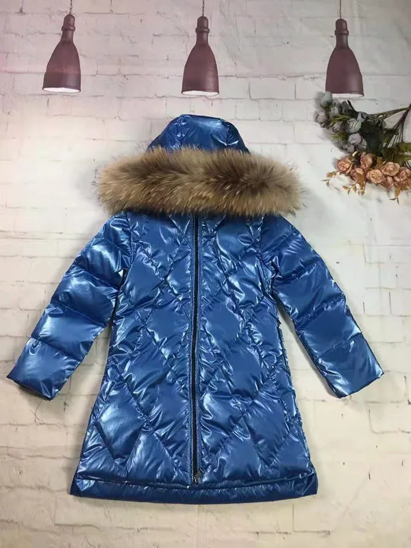 Real fur Hood Brand coat 2021 Winter Jacket Girl White Duck Down jackets Long Parka Child down coats children snow wea         r