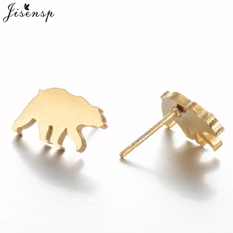 Minimalist Jewelry Cute Thin Line Fish Earrings for Women Small Hippocampus Bat Bear Dolphin Studs Animal Earings orecchini