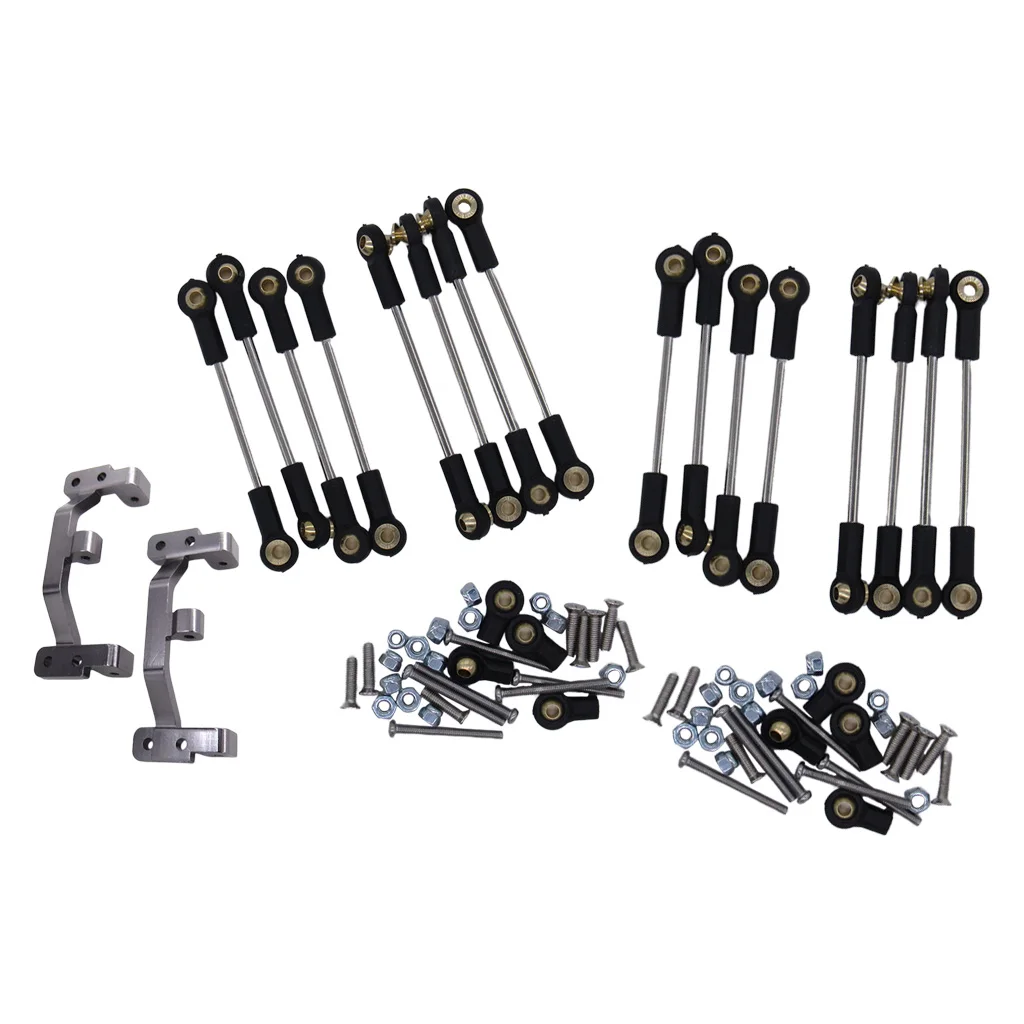 8Pack 1/16 RC Aluminum Alloy Rod Link Linkage for WPL B1 B14 B24 C14 C24 Model Crawler Buggy Trucks Replacement Parts