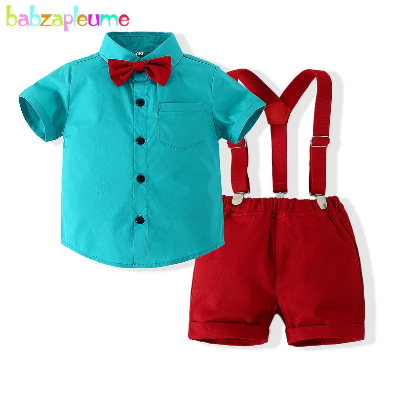 

2Piece Summer Toddler Boys Clothes Fashion Gentleman Short Sleeve Cotton Baby T-shirt+Shorts Boutique Kids Clothing Set BC2127