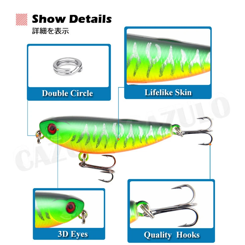 Floating Pencil Fishing Lure Accesorios Weights 4.7g 57mm Baits Topwater Wobblers De Pesca Articulos For Pike Fish Tackle Leurre