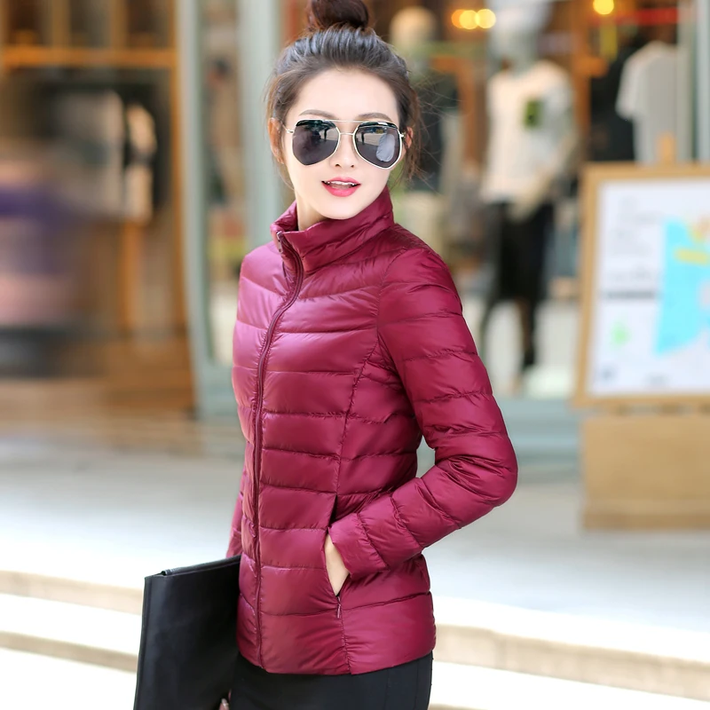 Ultra-light Thin Down Jacket Women 2020 Autumn Winter Slim Hooded Warm White Duck Down Coat Women's Plus Size Outerwear Female