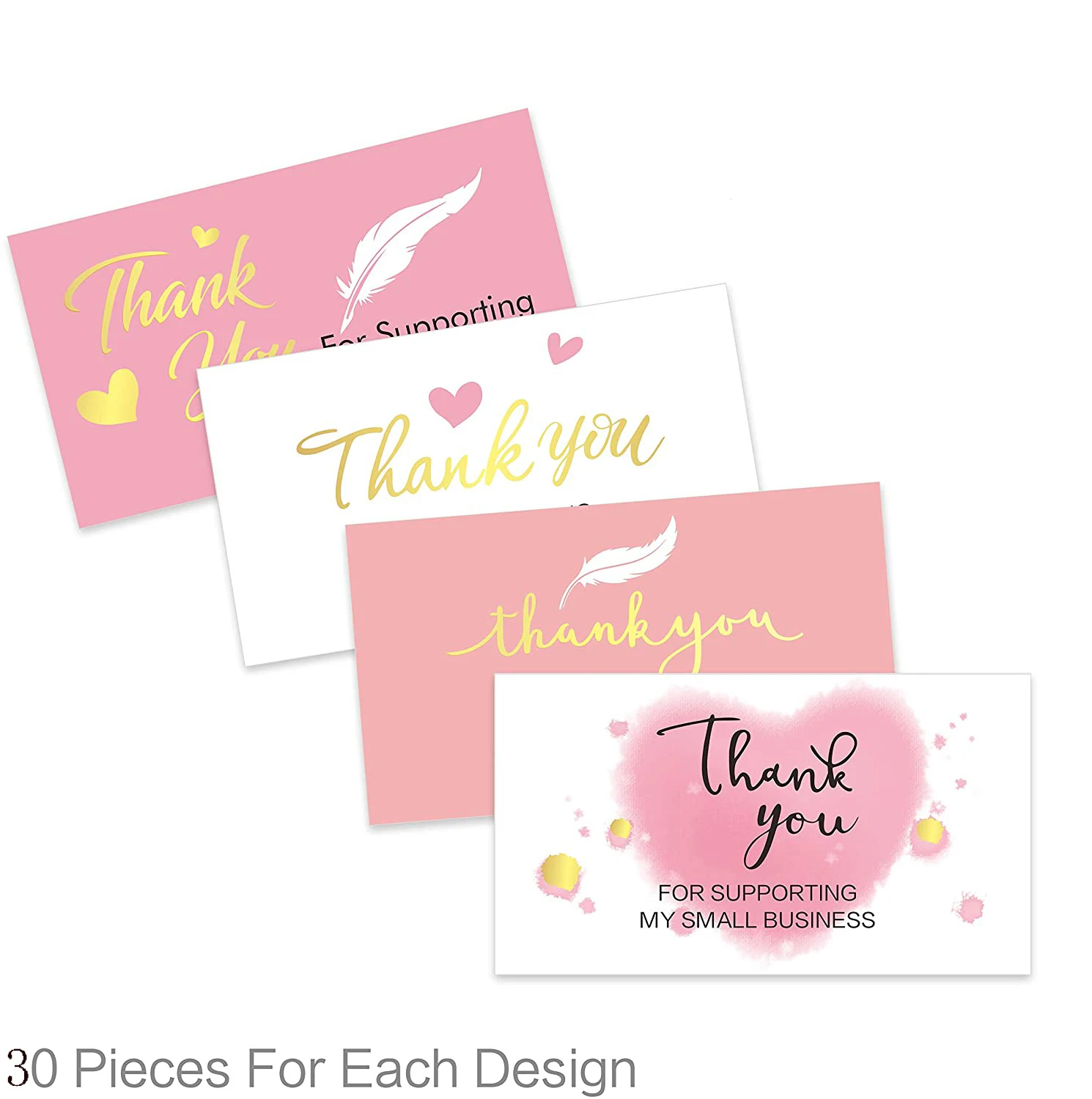 Carte de remerciement rose pour votre commande, merci de soutenir les petites entreprises, étiquette cadeau décorative, logo personnalisé brodé, 10-30 pièces