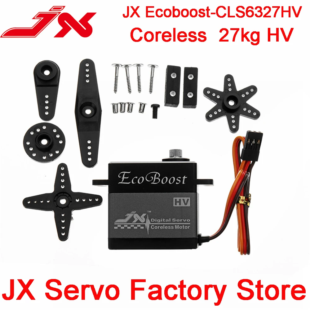 

JX Ecoboost CLS6327HV 27 кг большой крутящий момент 180 ° CNC алюминиевый корпус металлическая Шестерня без сердечника цифровой сервопривод для фотооборудования