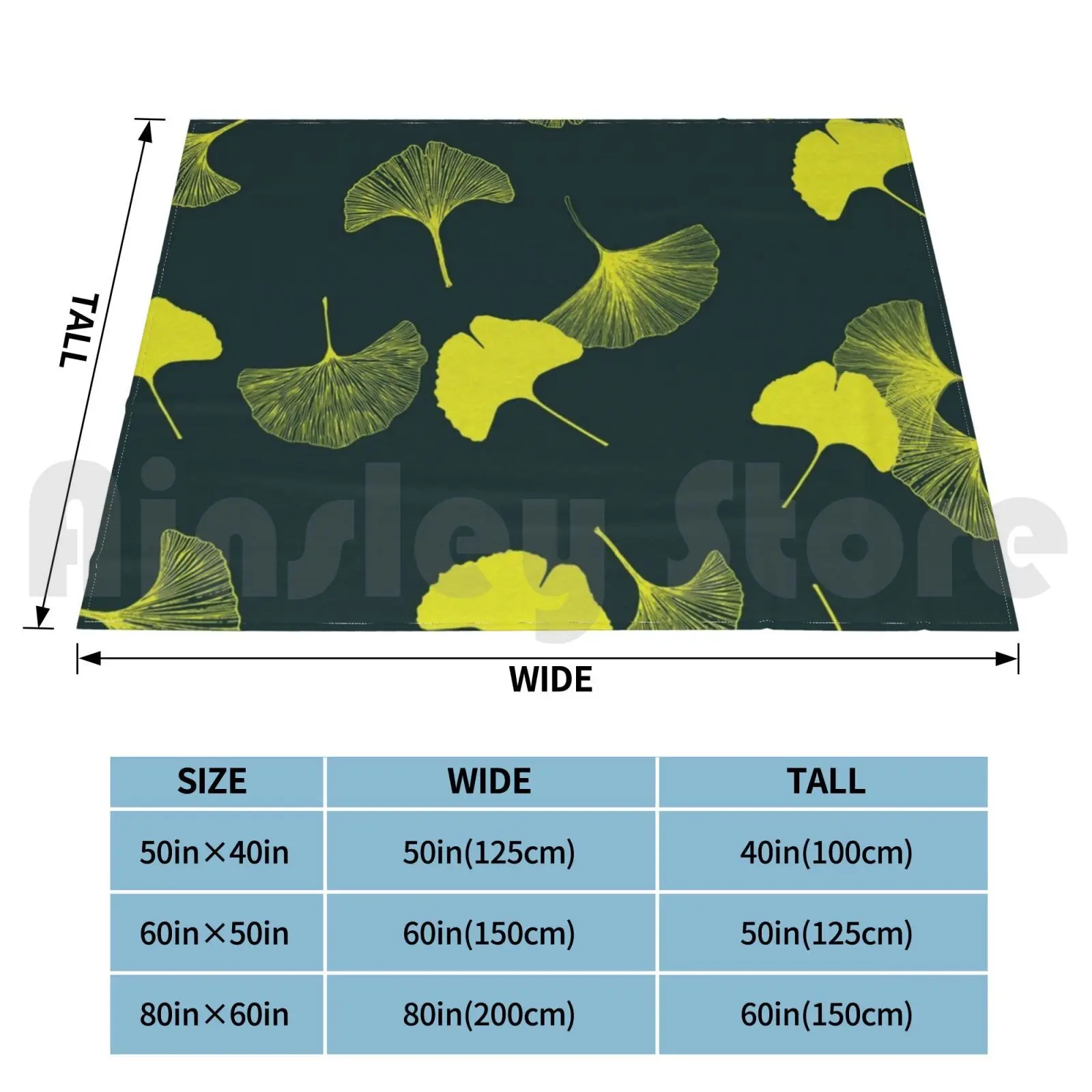 Ginkgo Leaves Blanket Super Soft Warm Light Thin Ginkgo Leaf Leaves Nature Plant Flora Exotic Tree Floral Biloba