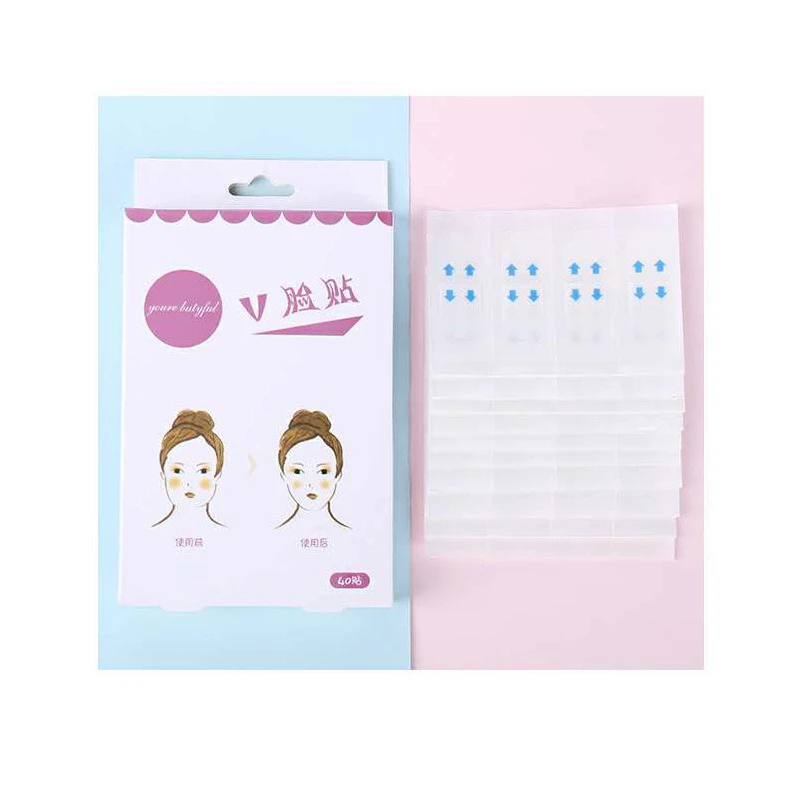 40Pcs/Set Invisible Thin Face Stickers Face Facial Line Wrinkle Sagging Skin V-Shape Face Lift Up Fast Chin Adhesive Tape