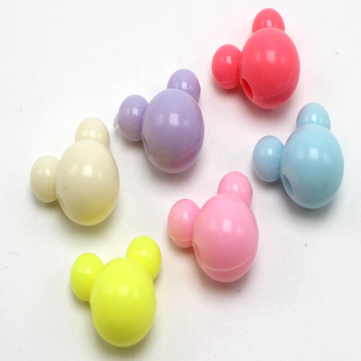150 stücke Mischte Farbe Verschiedene Stil Acryl Maus Gesicht Perlen 12mm Schmuck Machen – Detail 4