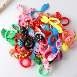 20Pcs Cute small Rabbit ear Hair bands Girl Rubber band Elastic band Baby Headwear Korean Children Hair Accessories Ornaments