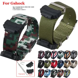 Camouflage Nylon Watchband for G-SHOCK Stap Wrist Bracelet for Casio Gshock GA-110 300 DW6900 GD120 G-5600 GW-M5610 GLS8900 Band