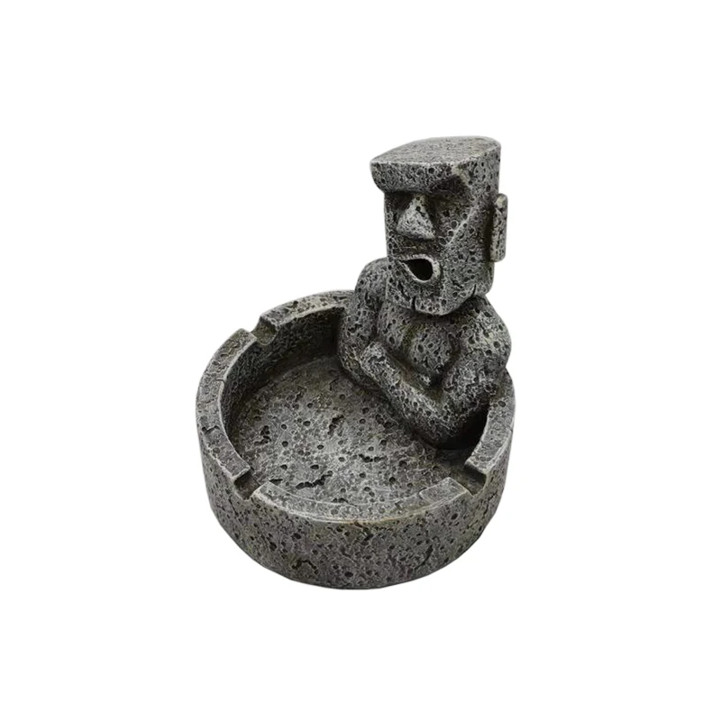 Creative Stone Statue Man Moai Restoration Island Muscular Boy Smoking Ashtray