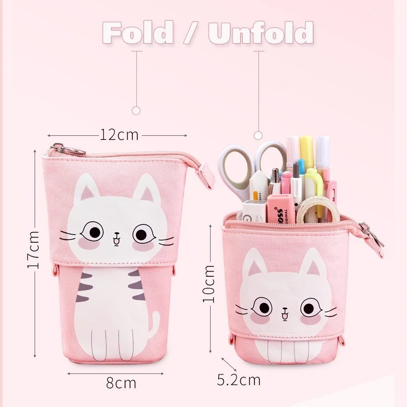 Imagem -03 - Angoo-estojo de Lápis Flexível para Caneta Desdobrar Bolsa de Armazenamento Urso Bonito do Gato Kitty Urso Bonito Material Escolar A6445