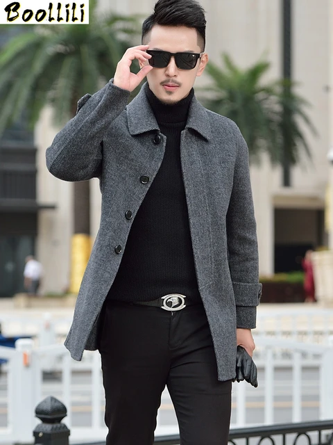 Wool Boollili 100 Coat Men Double sided Overcoat Casual Man Jacket Korean Mens Coats and Jackets 2010 Manteau Homme AliExpress