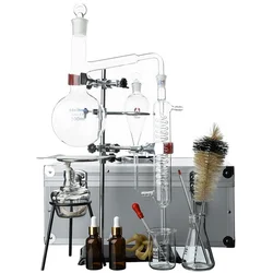 Lab Experiment Kit  Chemistry Test Tool Box Distillation Set Glassware Distiller Apparatusset 500ml Flask