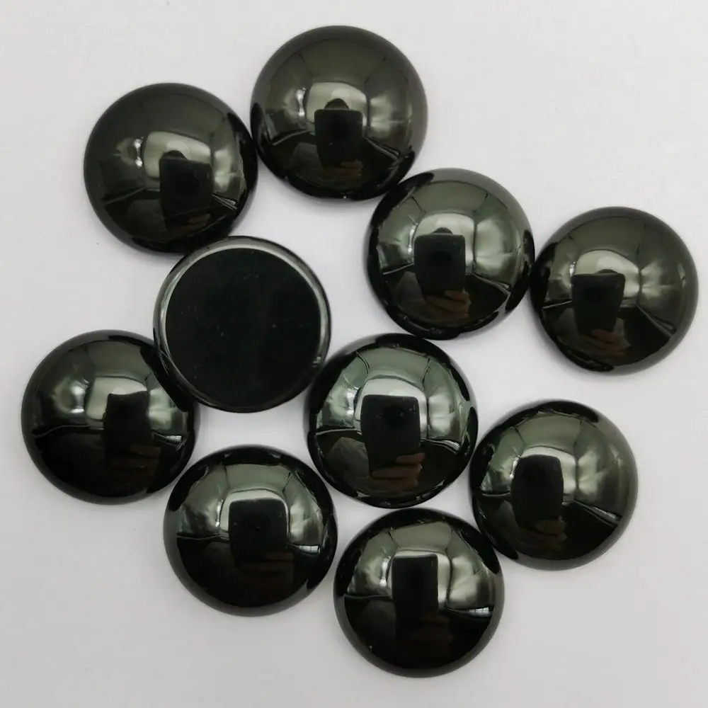 

16MM Black Carnelian Stone Round CAB Cabochon Jewelry For Woman Gift Bead (10 pcs/lot) H237