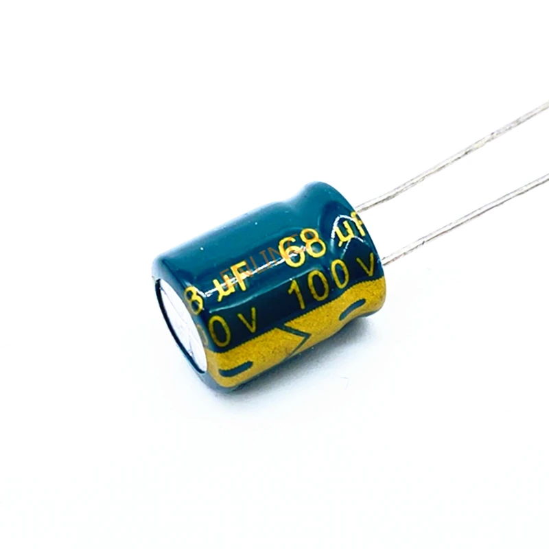 10pcs/lot high frequency low impedance 100V 68UF 10*13 20% RADIAL aluminum electrolytic capacitor 68000nf 20%