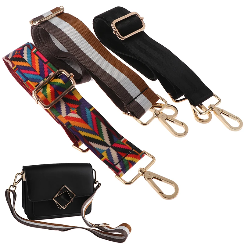 Women Wide Straps For Bags Striped Handles New Belt Shoulder Bag Strap For Crossbody Adjustable Strap Bag Accessories