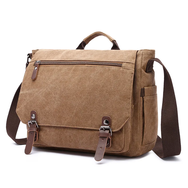 Large Canvas Bags Shoulder Crossbody Laptop Books School Bags Satchel Vintage Classic Retro Strong Durable Designer High Quality