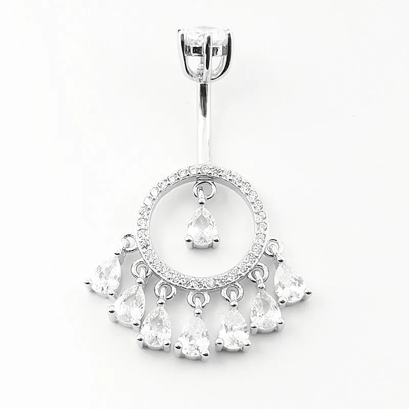 925 sterling silver navel belly ring cubic zircon belly piercing jewelry for women